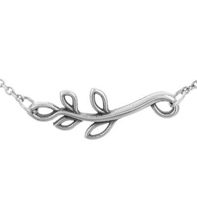 Чокер Лавровая веточка пустотелая, серебро 925 — символ победы и силы