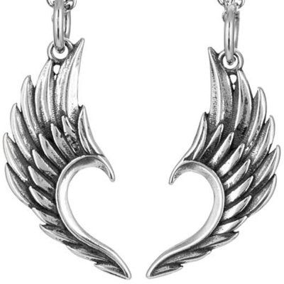 Парные кулоны на цепи Окрылённые, серебро 925