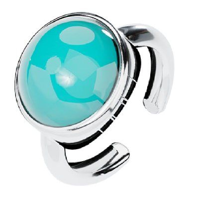 Кольцо Морской бриз большое, турмалин параиба 12 мм, серебро 925