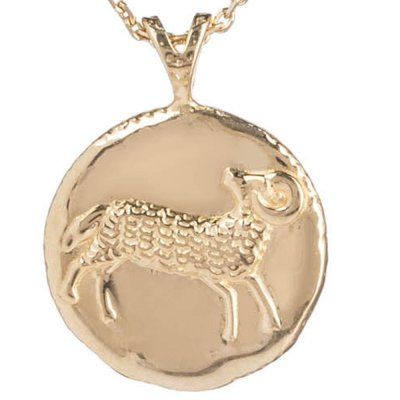 Кулон, Знак зодиака Овен на цепочке, бриллиант, золото 585