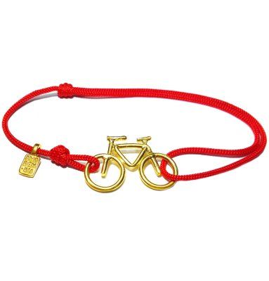  Браслет велосипед контурный, золото 585
