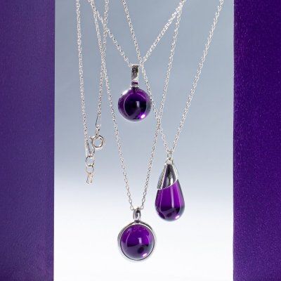Кулон Глубина подсознания, аметист 10 мм, серебро 925