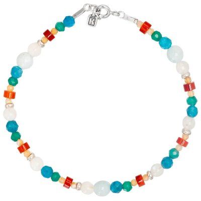 Браслет "Marrakesh" из аквамарина, сердолика, лунного камня, цитрина, хризопраза, апатита и серебра 925