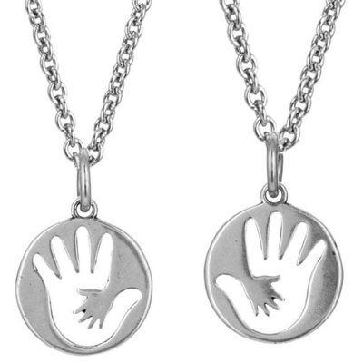 Парные кулоны на цепи Рука в руке, серебро 925