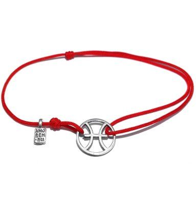 Браслет, знак зодиака Рыбы, серебро 925