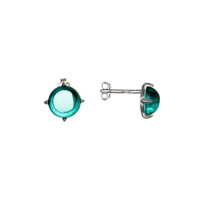 Пусеты Завороженность большие, турмалин, серебро 925