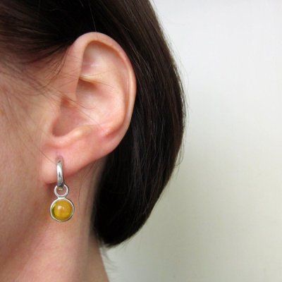 Серьги Энергия знания, цитрин 8 мм, серебро 925