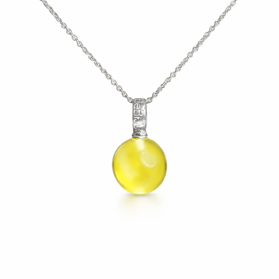 Кулон Лимонный леденец, цитрин 12 мм, серебро 925