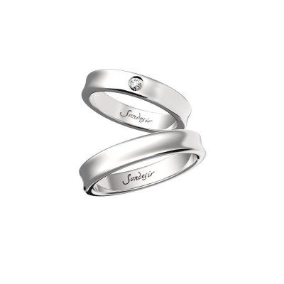 Кольца обручальные Бархат, бриллиант, золото 585 пробы