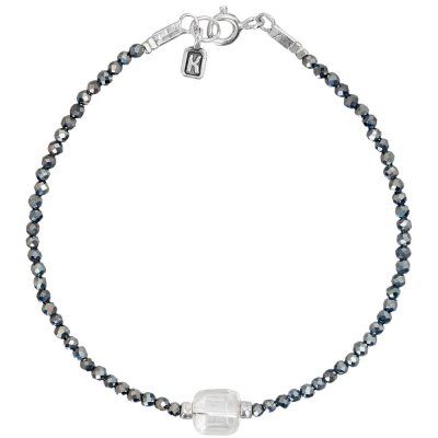 Браслет "Mountain" из горного хрусталя, марказита и серебра 925