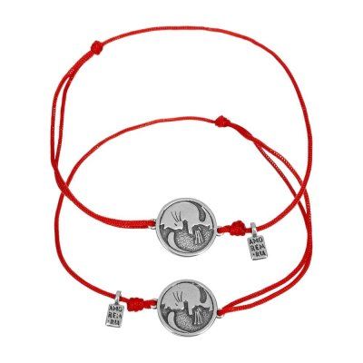 Парные браслеты Без кота - жизнь не та, серебро 925 