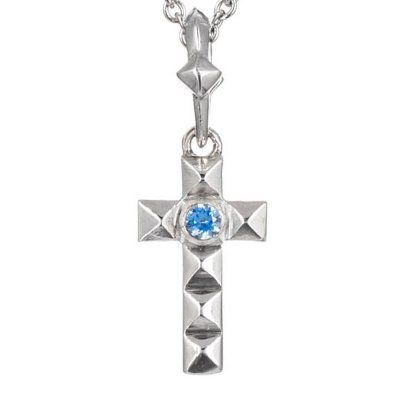 Колье Крест с синим фианитом, серебро 925 — символ элегантности и благородства