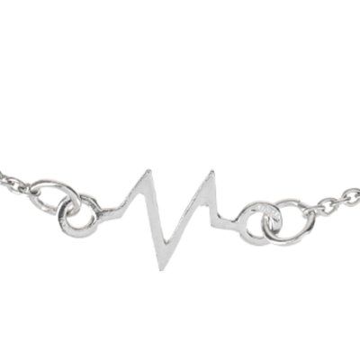 Браслет Пульс Сердца на цепи, серебро 925