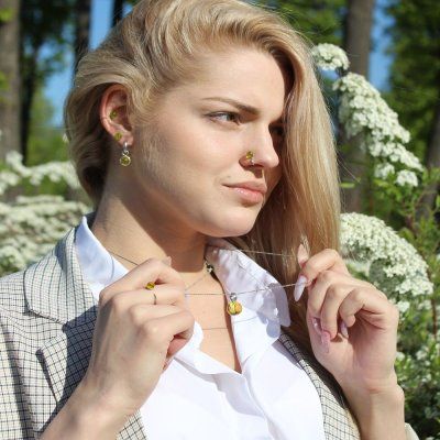 Серьги Энергия знания, цитрин 8 мм, серебро 925