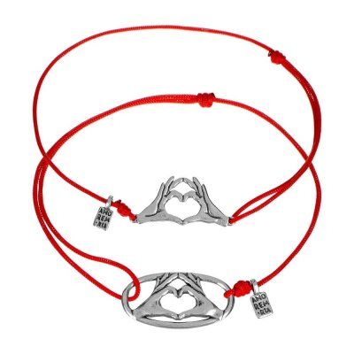 Парные браслеты Прикосновения, серебро 925 