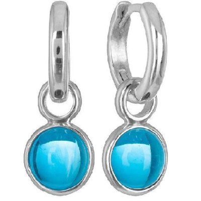 Серьги Энергия осознанности, голубой топаз 8 мм, серебро 925