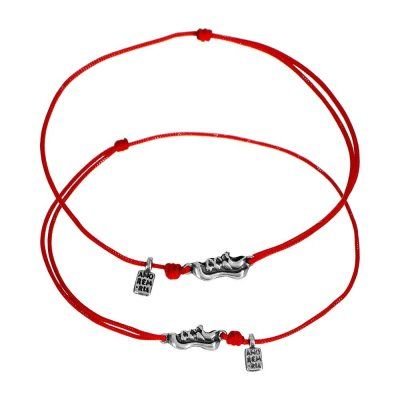 Парные браслеты в форме бутс для друзей, серебро 925 