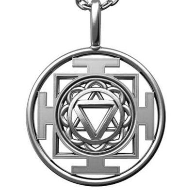 Кулон на цепи Янтра Шива, серебро 925