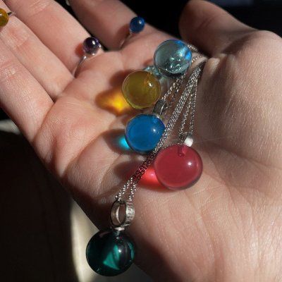 Кулон Море, турмалин параиба 12 мм, серебро 925