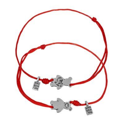 Парные браслеты Мишки love, серебро 925 