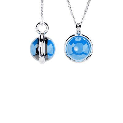 Кулон Закон Вселенной, голубой топаз 12 мм, серебро 925