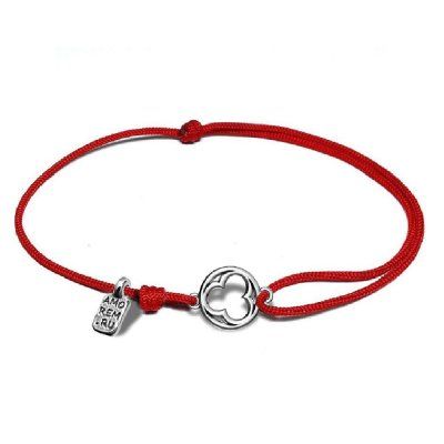 Браслет Трилистник, серебро 925 на нити