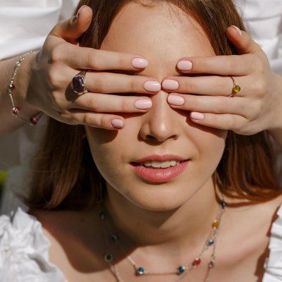 Браслет Алхимия, розовый топаз 6 мм, серебро 925