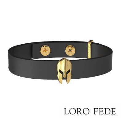  Сет - медальон LORO FEDE Molon Labe, золото 585 и браслет из натуральной кожи