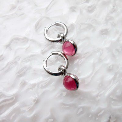 Серьги Энергия мечты, розовый топаз 8 мм, серебро 925
