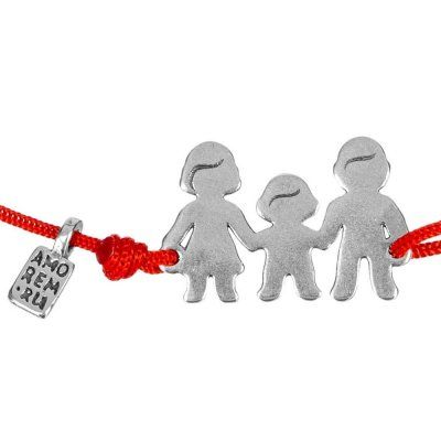 Браслет Семья с сыночком, серебро 925 