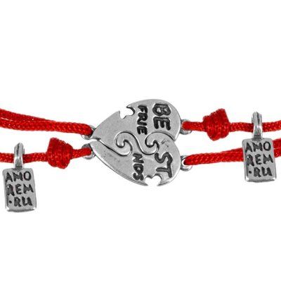 Парные браслеты для друзей Пазл дружбы, серебро 925