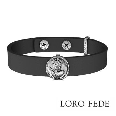 Сет - медальон LORO FEDE Ахиллес, серебро 925 и браслет из натуральной кожи