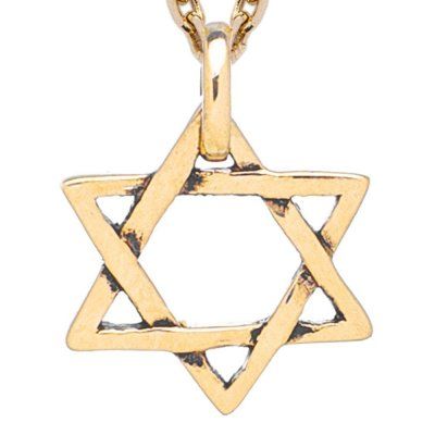 Кулон Звезда Давида, золото 585 — символ мудрости и защиты 
