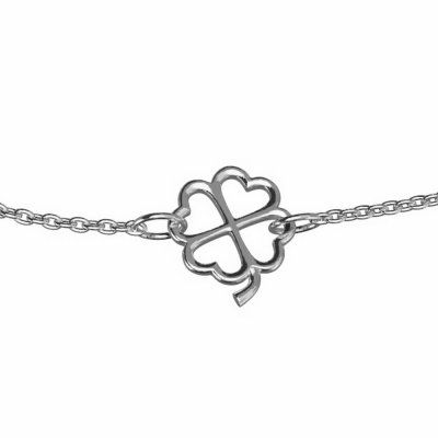 Клевер малый на удачу — браслет из серебра 925 на цепочке