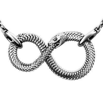 Кулон на цепи Цикл Вечности, серебро 925 — символ вечного движения и непрерывного роста