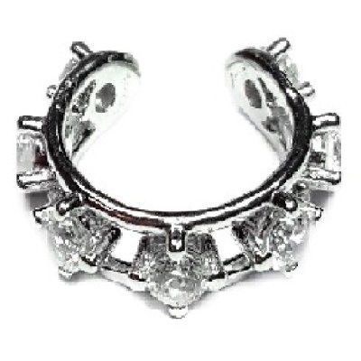 Кафф с фианитами большой, серебро 925