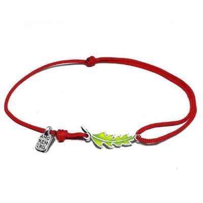 Браслет Остролист, серебро 925, горячая эмаль 