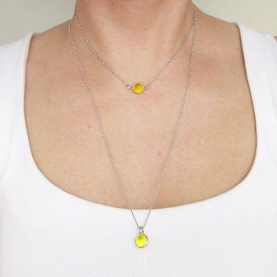 Колье Энергия знания, цитрин 8 мм, серебро 925