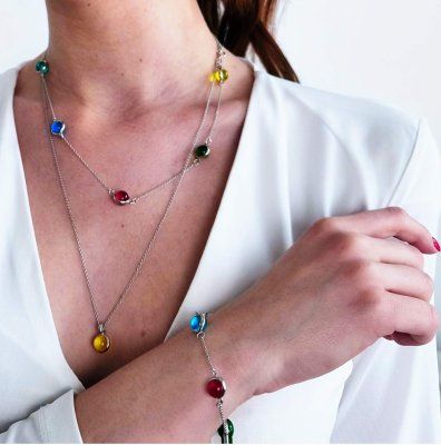 Колье Энергия знания, цитрин 8 мм, серебро 925