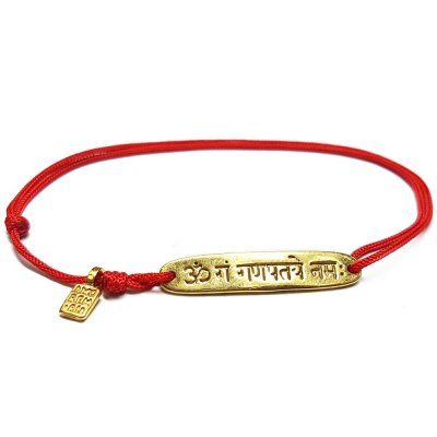  Браслет Мантра Ганеши (Мантра Ом Гам Ганапатайе намаха), золото 750