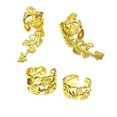  Комплект из каффов и колец Виноградная лоза, золото 585 — символ изобилия