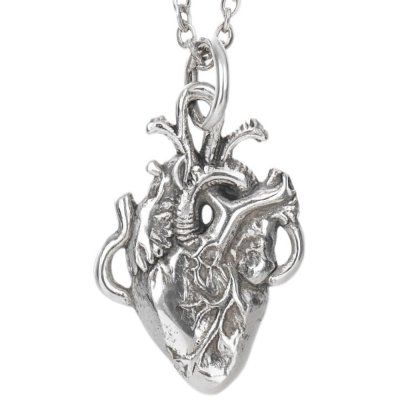 Кулон на цепи Анатомическое сердце, серебро 925