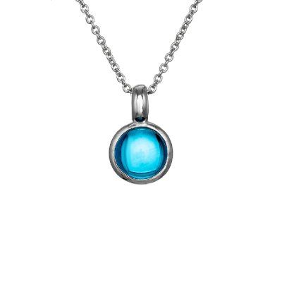 Колье Энергия осознанности, голубой топаз 8 мм, серебро 925