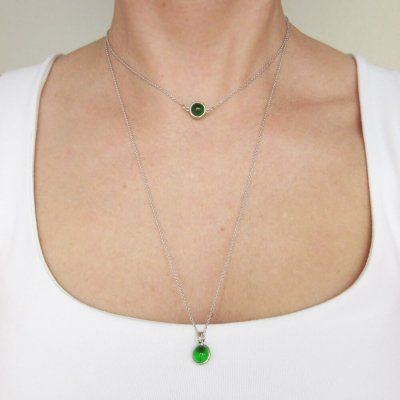 Колье Энергия гармонии, верделит 8 мм, серебро 925