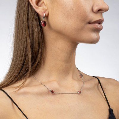 Чокер Алхимия, розовый топаз 6мм, серебро 925