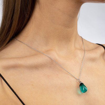 Кулон Капля моря, турмалин параиба 19 мм, серебро 925