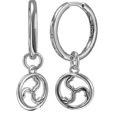 Серьги Бумеранг, серебро 925