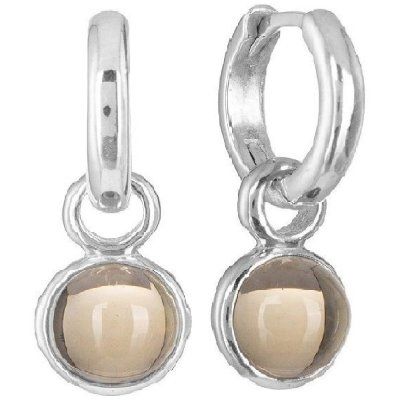 Серьги Энергия расслабления, раухтопаз 8 мм,серебро 925