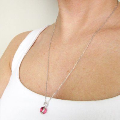 Колье Энергия мечты, розовый топаз 8 мм, серебро 925