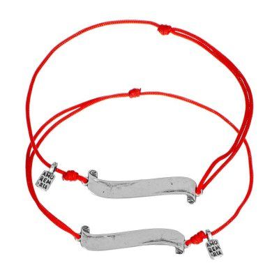 Парные браслеты MEMO Своя надпись с индивидуальной гравировкой, серебро 925